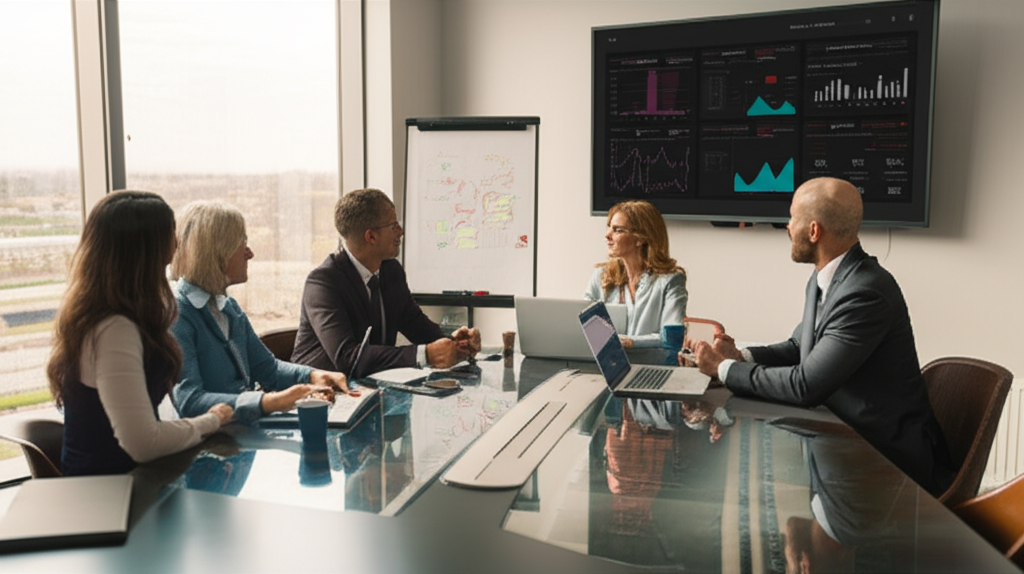 Professional marketing team collaboration